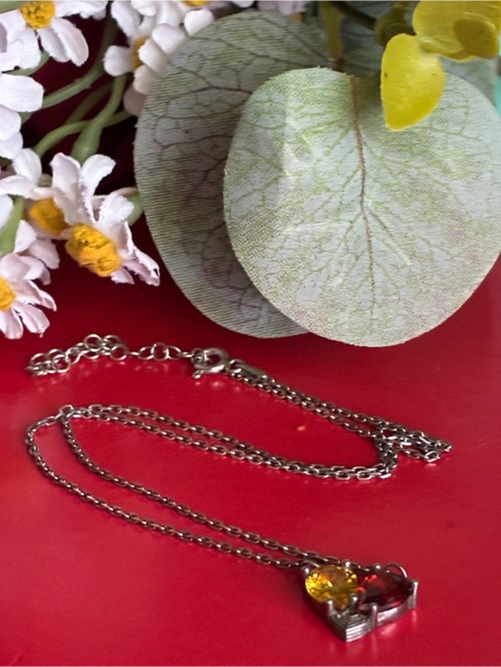 Sterling Silver Heart Pendant Necklace 16”